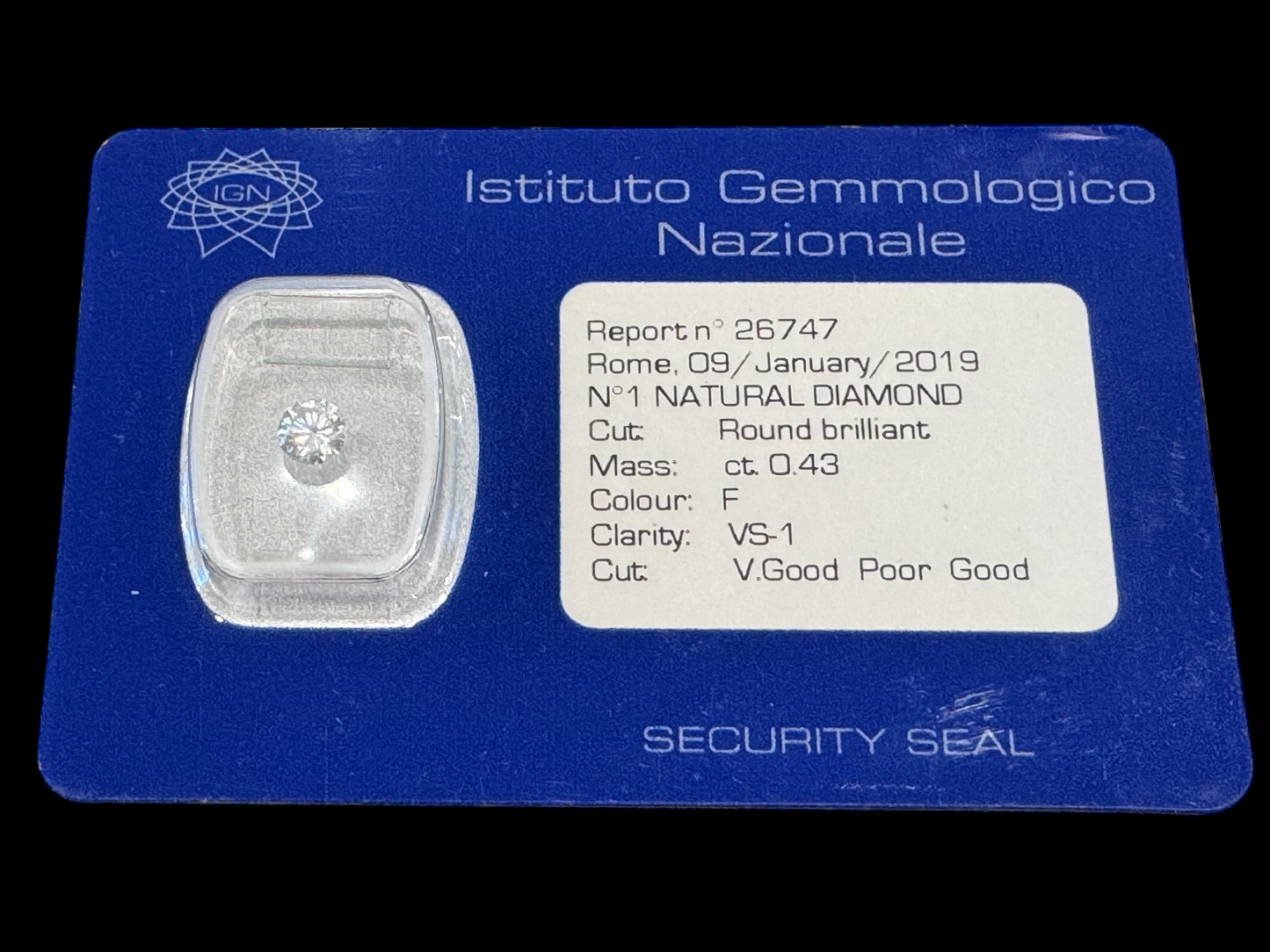 Diamanti Certificati IGN 0.43
