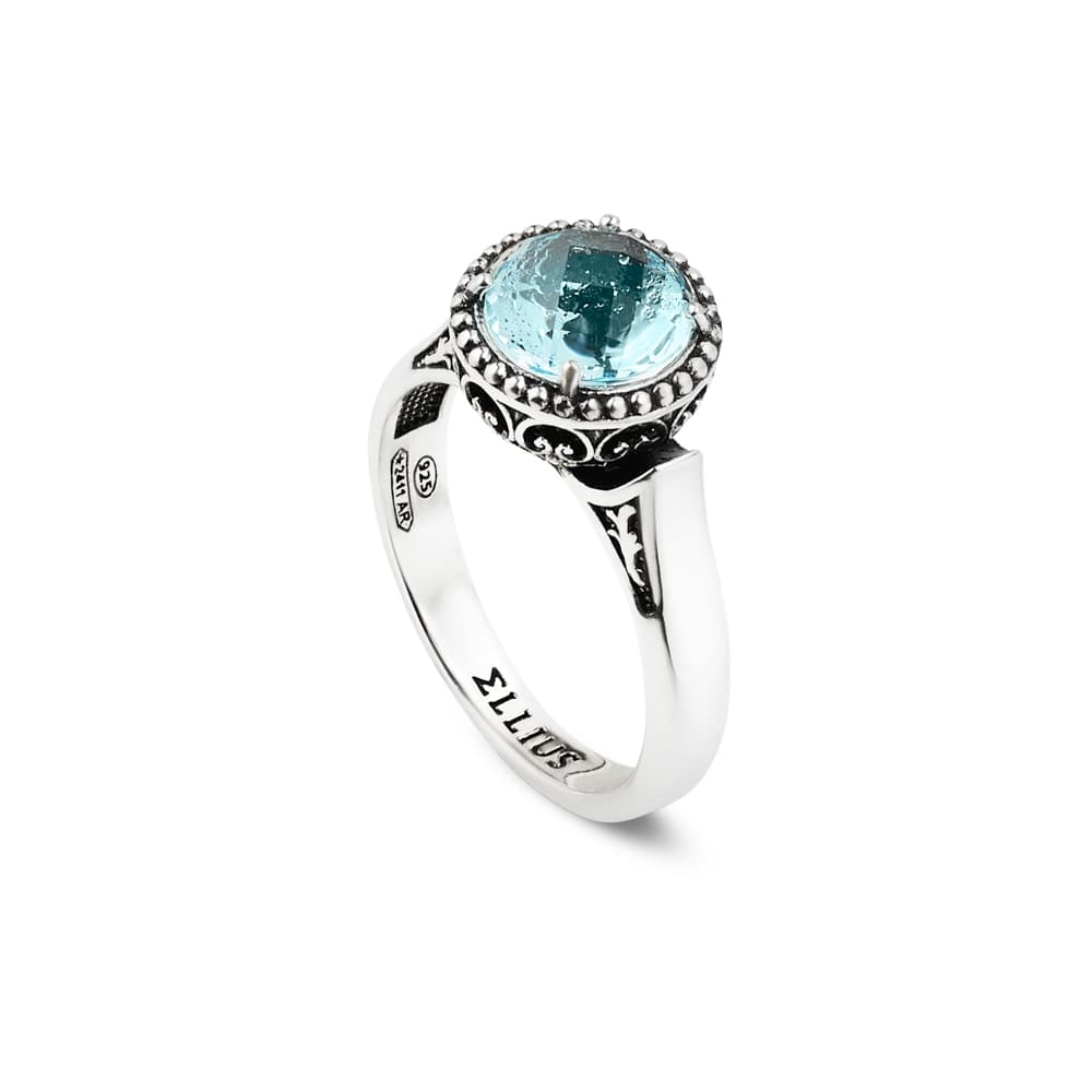 ANELLO AGNESE TONDO CELESTE