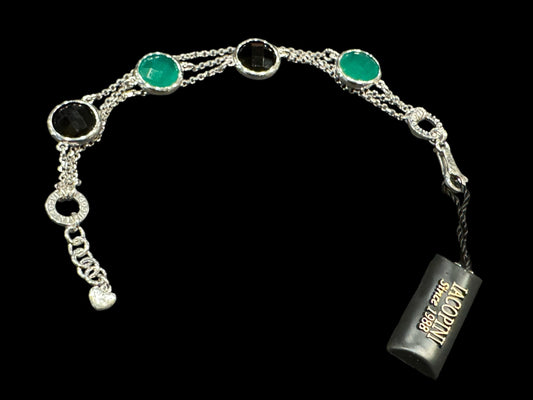 Bracciale pietre verdi e viola