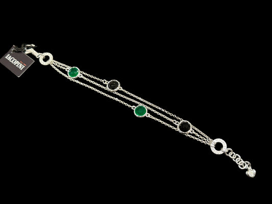Bracciale in argento con pietre verdi e viola ref. 4986