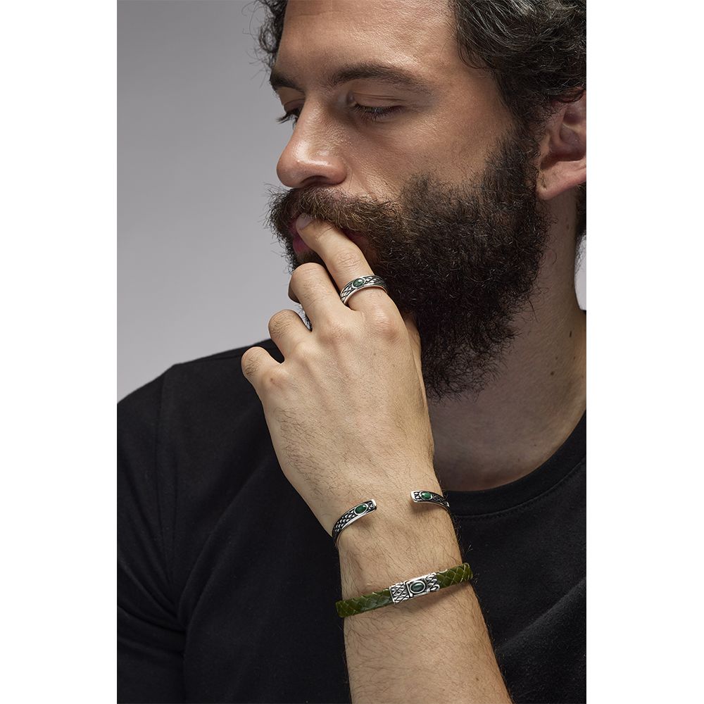 Bracciale Serpente Pelle Verde Mis - R1253/L/Rv/Pv/Pev