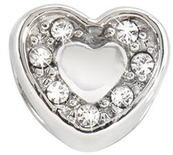 Pendente in acciaio Charm Heart Crystals