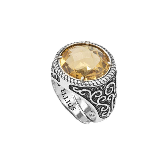 ANELLO GEMMA PIETRA COLOR CITRINO