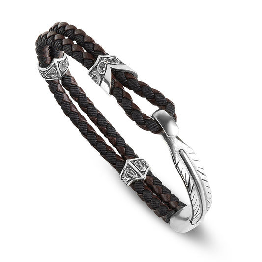 BRACCIALE PIUMA D'AQUILA PELLE MIS L