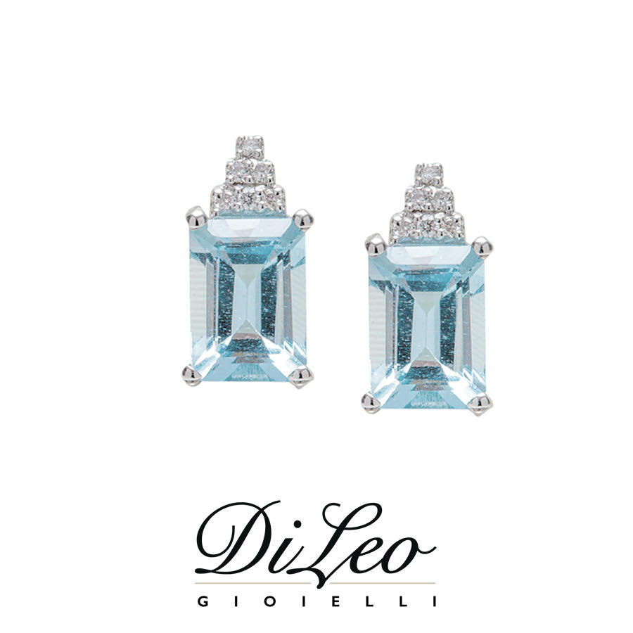 Orecchini Acqua Marina Ottagonale